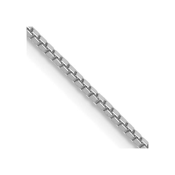 Kazi Luxury 14K White Gold 28 inch 1mm Box with Lobster Clasp Chain